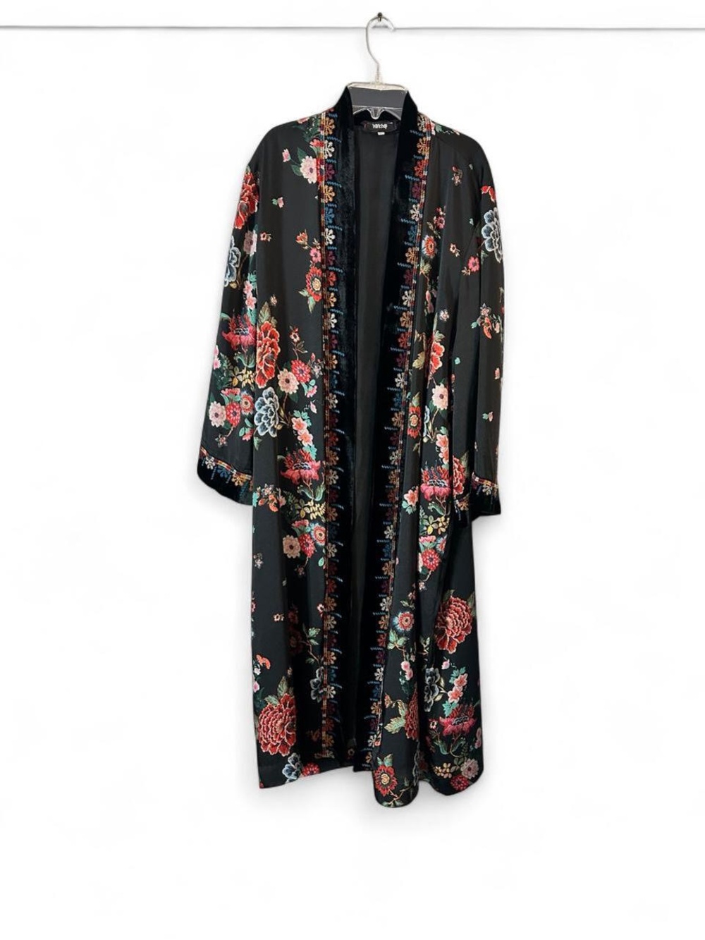 Johnny Was Workshop velvet mix floral print kimono jacket